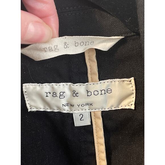 rag & bone Nancy Fitted Cotton Blazer Black Size 2 - Picture 5 of 11